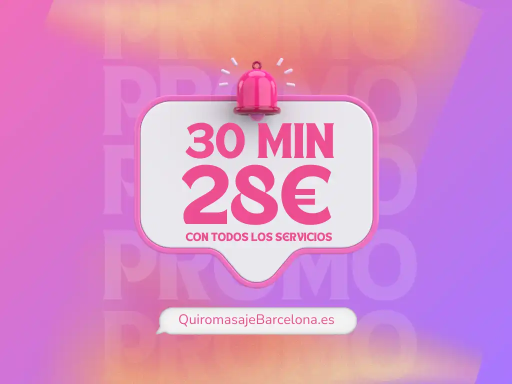 30 minutos 28 euros, promoción oferta quiromasaje barcelona